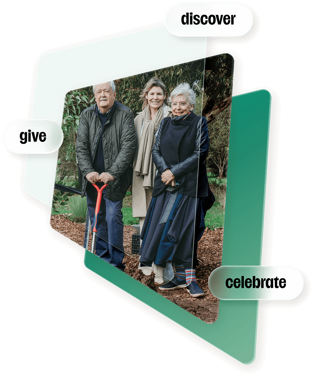 Foundation Barossa community members planting a tree in memory of Fran Clancy